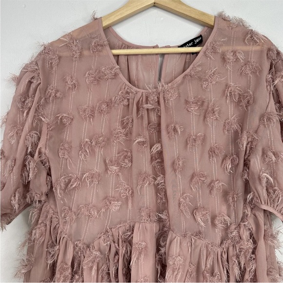 Sister Janes Fluffy Midi Dress Size Small Pink Boho Festival - Picture 5 of 7